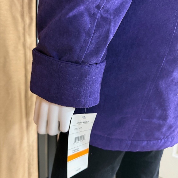 Studio Works Hooded Jacket Coat with Removal Hood with Fur Trim size S - Picture 8 of 14